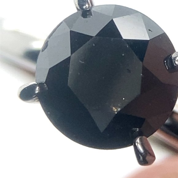 Black Diamond 1.22ct Solid 14K White Gold Ring - Picture 3 of 7